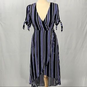 Forever 21 Blue Striped Wrap Dress